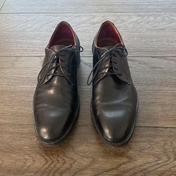 Johnston & Murphy Mens Meade Cap Toe Black Dress Shoe | 9 1/2 - Picture 3 of 12